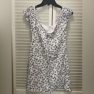 Pink Lily Black and White Floral dress